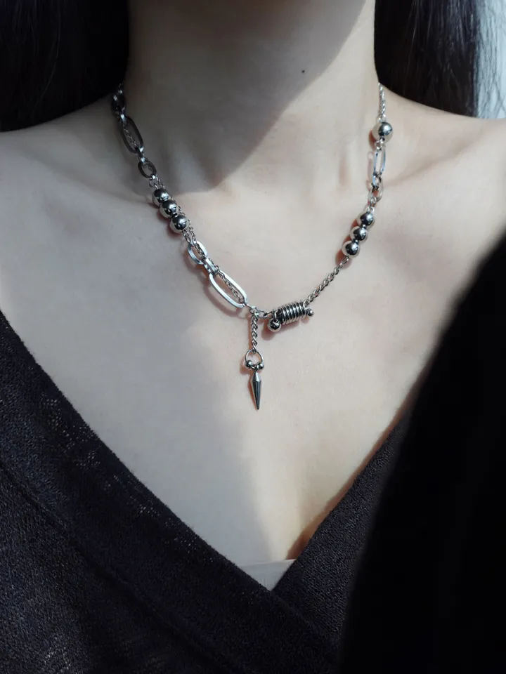 [써지컬] pierce drop necklace | 피어싱 볼 드롭 목걸이 상세 이미지 7