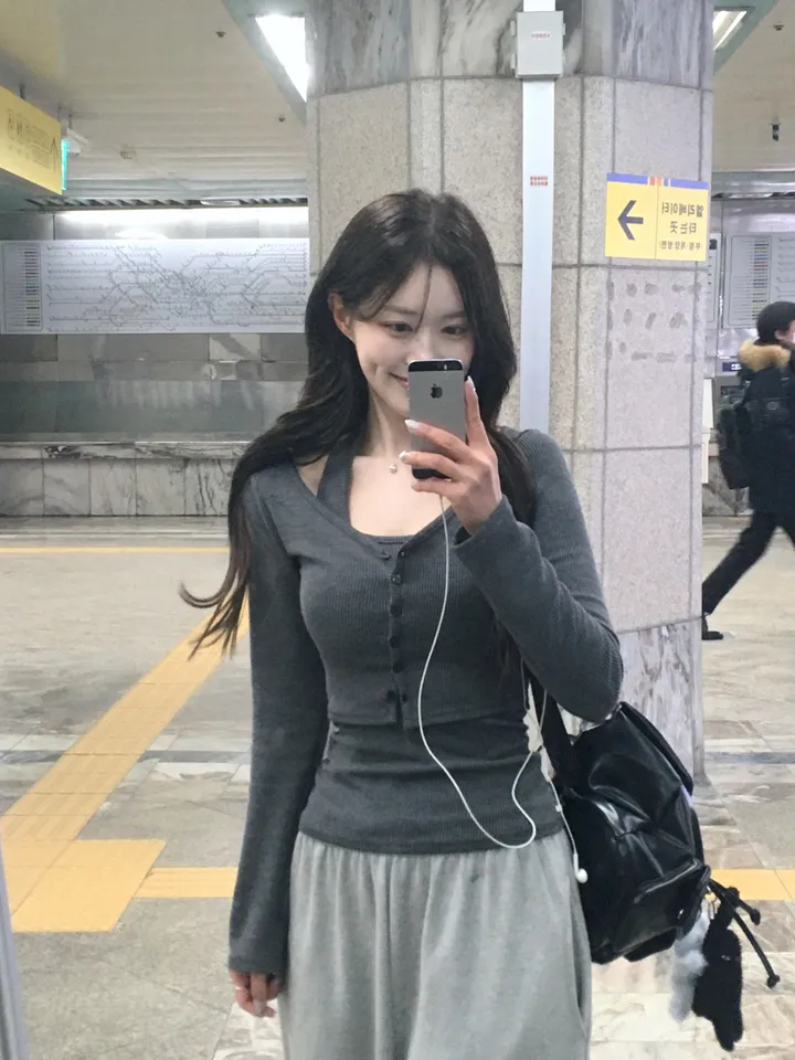[MADE][2pcs,승모근소멸🤍] 키싱 홀터넥 나시 가디건set (4color) 상세 이미지 78