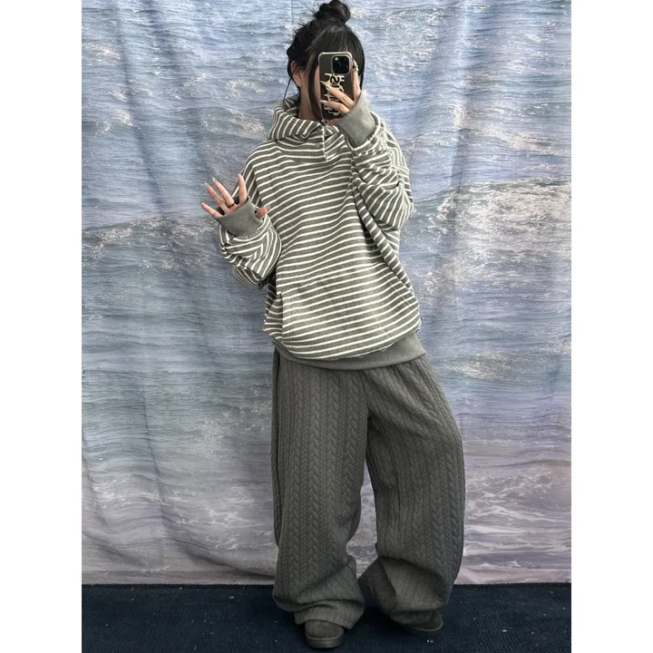 누빔🌡️[UNISEX/소장추천!]퀼트 블랭킷 웜업 케이블 포인트 윈터 루즈 와이드 트레이닝 팬츠(4color/5-7일 여유주문) 상세 이미지 82