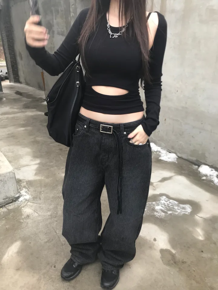 ♨주문폭주♨ #블랙 스트라이프 생지 데님 (당일 배송) 상세 이미지 28