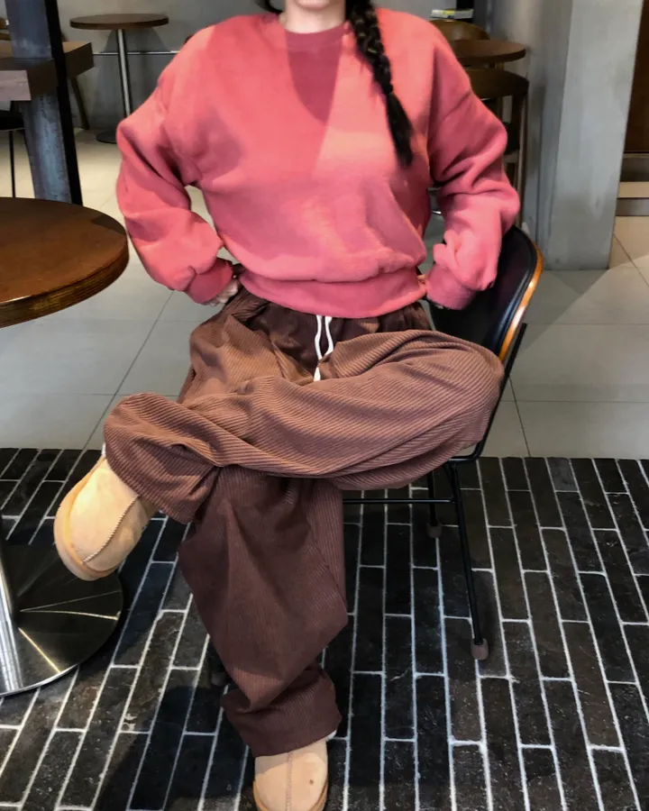[데일리/*핏보장*] 코듀로이 골덴 핀턱 밴딩 팬츠 - 7colors (맞주름 허리 밴딩 와이드팬츠 롱다리핏 골반보장) 상세 이미지 47