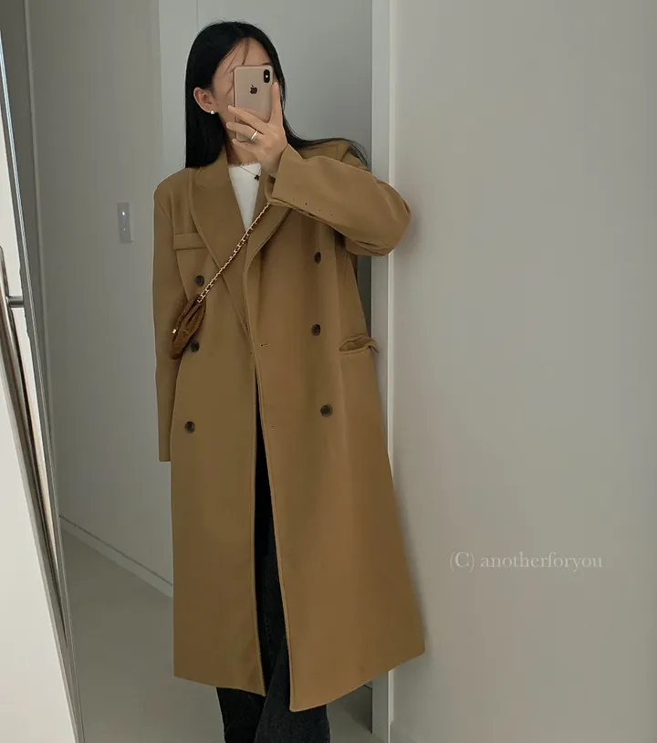클래식 울 테일러드 더블 롱 코트 2col : 어나더포유 상세 이미지 19