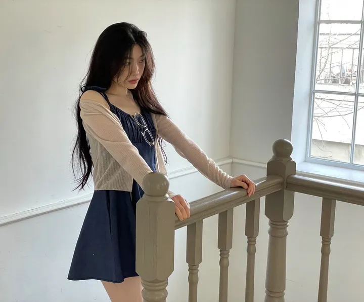 6color 루니 여리핏 리본 시스루 롱슬리브 가디건 상세 이미지 75