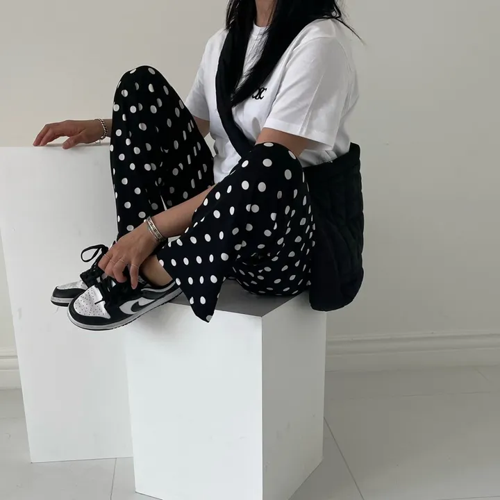 [와이드핏/시원한원단] 도트패턴 땡땡이 밴딩팬츠 냉장고바지 유니크룩 / 여름 여름옷 홈웨어 여름바지 바캉스룩 마실룩 밴딩통바지 상세 이미지 29