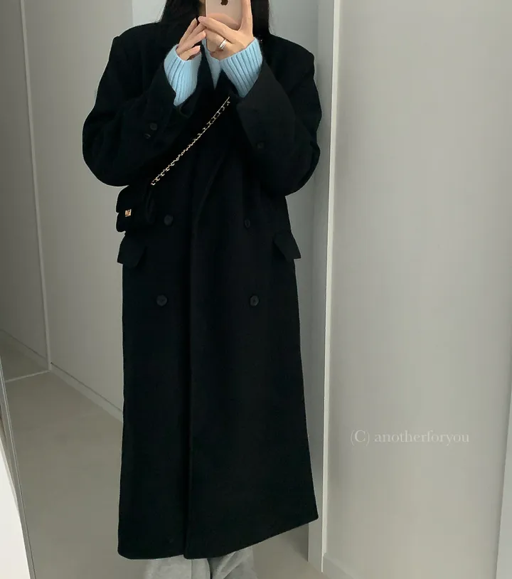 클래식 울 테일러드 더블 롱 코트 2col : 어나더포유 상세 이미지 27
