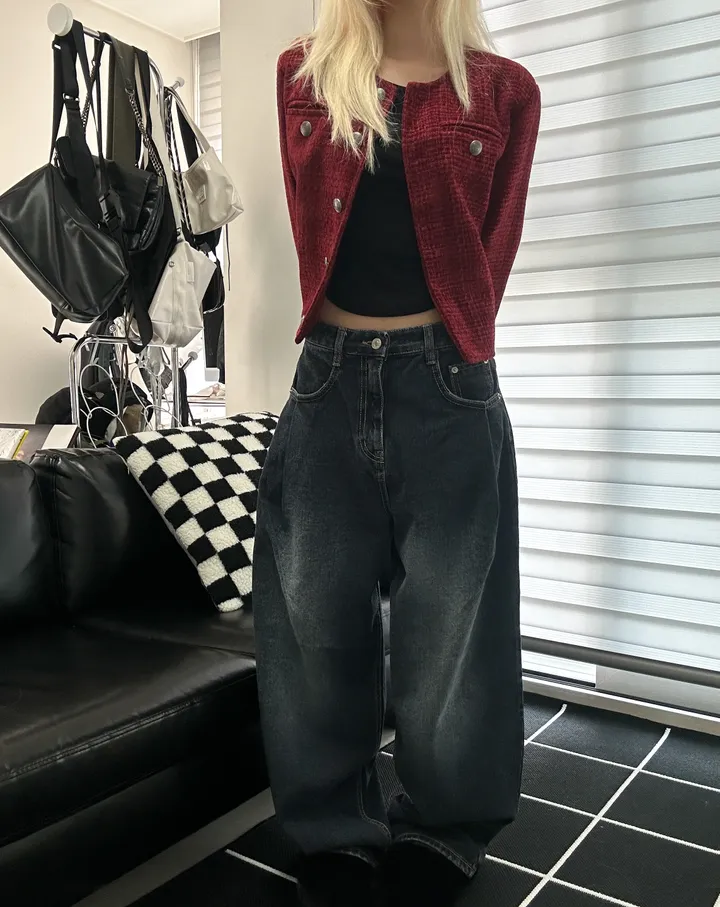 [🎀누적판매 1천장🎀]Allday washing pin-tuck wide denim 올데이 워싱 핀턱 와이드 데님 상세 이미지 3