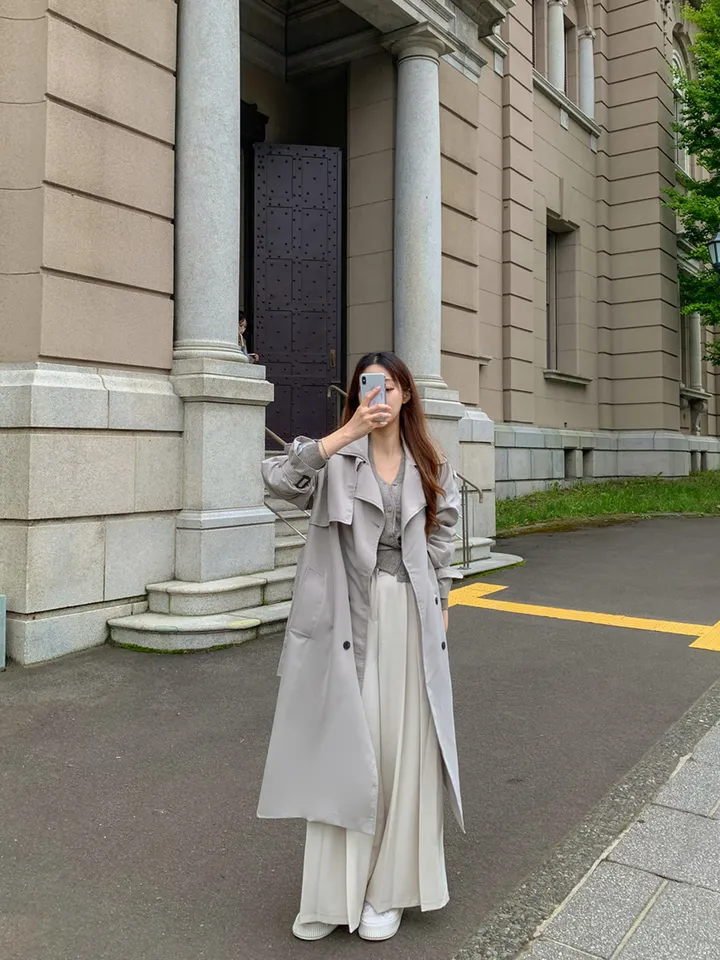 [허리잘록🍂타이SET] 브이넥 랩 니트 가디건 옆단추 이중 레이어드 긴팔 스카프 세트 봄 가을 간절기 여리핏 페미닌 데이트룩 하객룩 4COL 상세 이미지 29