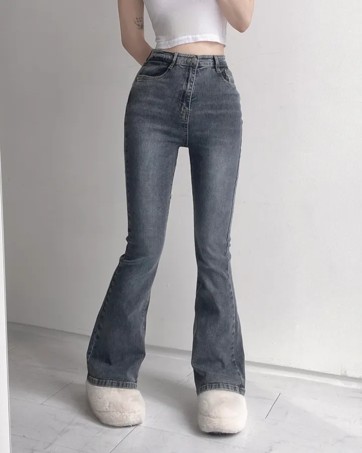 [인생팬츠/기장선택/~2XL] 빈티지 워싱 스판 하이웨스트 부츠컷 데님 롱 팬츠 - 6color 상세 이미지 19