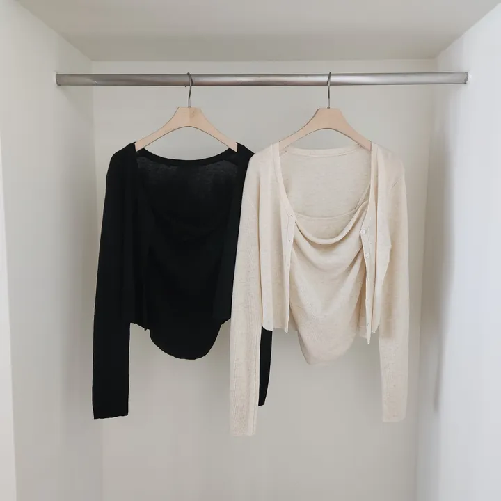 [만족후기/여리한핏]로수 셔링 나시 가디건 set(2컬러) 상세 이미지 22
