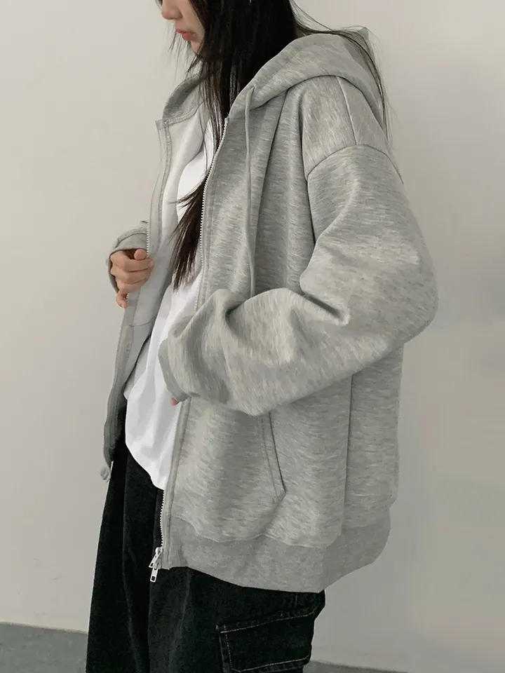 [UNISEX🖤/2사이즈선택(추가금x) 교복템,퀄보장🖤 투웨이집업 오버핏 기본 데일리 후드집업 남녀공용 커플템] 올데이투웨이후드집업 상세 이미지 30
