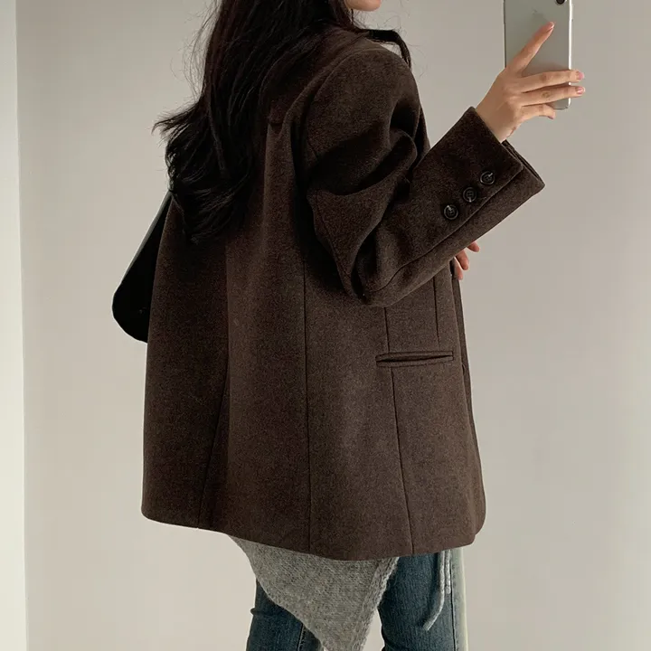 [wool100%/브랜드공정]  윈터 싱글 투버튼 카라 리얼 울 자켓 블레이저 - jk 상세 이미지 86