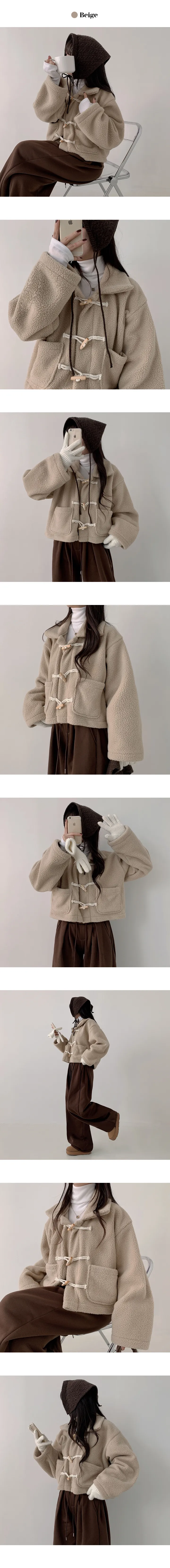 [코지무드/도톰핏!/뽀글이] 쇼니 오버핏 양털 떡볶이 숏 코트 (4color) 상세 이미지 7