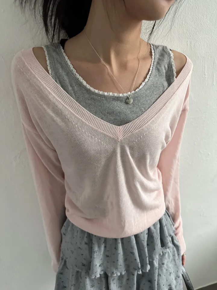 민소매 모델 착용 이미지-S1L53