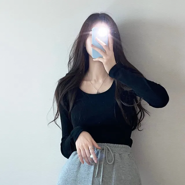 (4color/소장필수)기본 스퀘어넥 긴팔 -t 상세 이미지 42