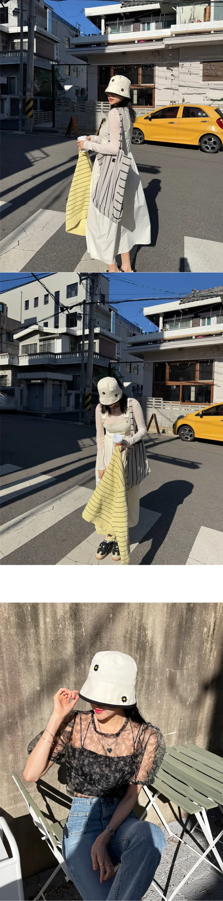 🧡끌랑 단독진행/당일발송🧡 플라워 자수 벙거지 모자 버킷햇 1color 상세 이미지 6