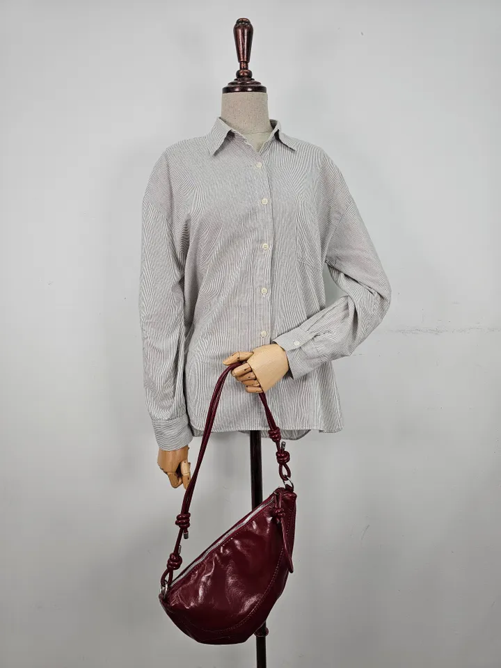 🌼4color🌼 복주머니 숄더 크로스백 🚚당일출고🚚 (버건디, 반달, 레드, 블랙, 실버, 아이보리, 레더, 꼬임) 상세 이미지 9