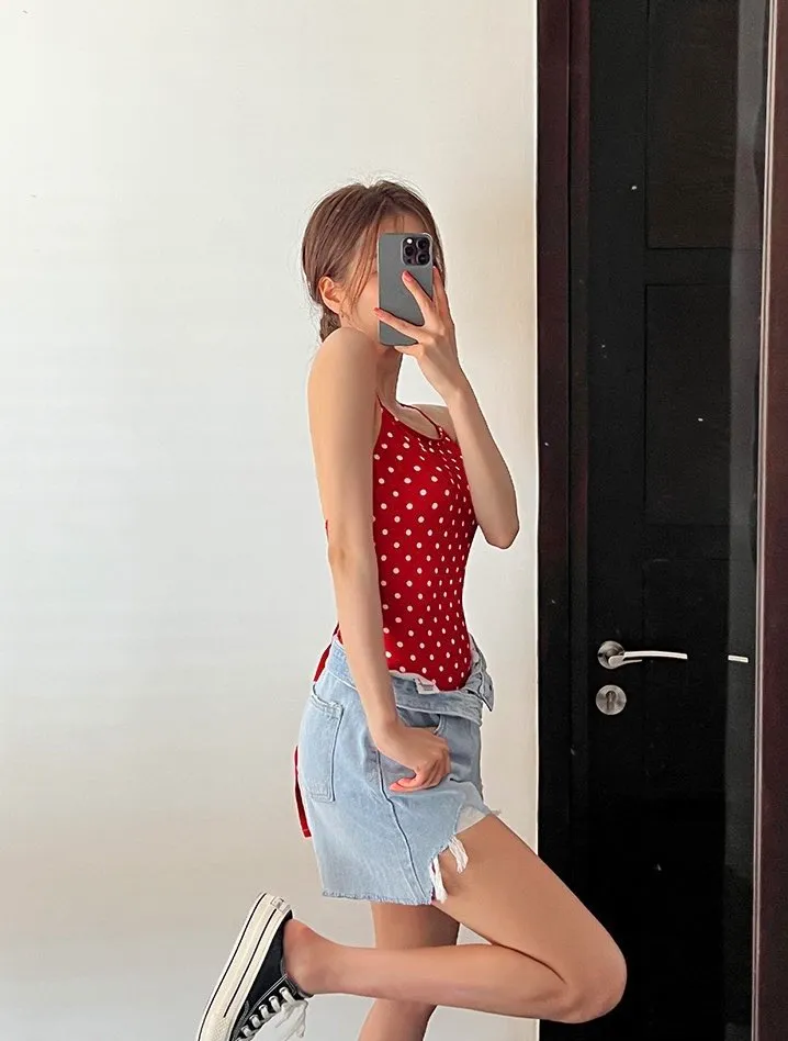 도트모노키니 땡땡이 수영복 여름비키니 비치웨어 워터밤 상세 이미지 18