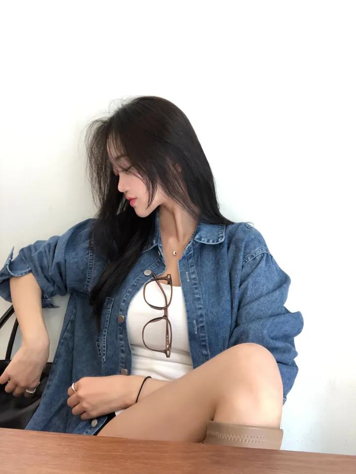 [핏강추/루즈핏] 데일리 실버버튼 청자켓 남방-2col 상세 이미지 9