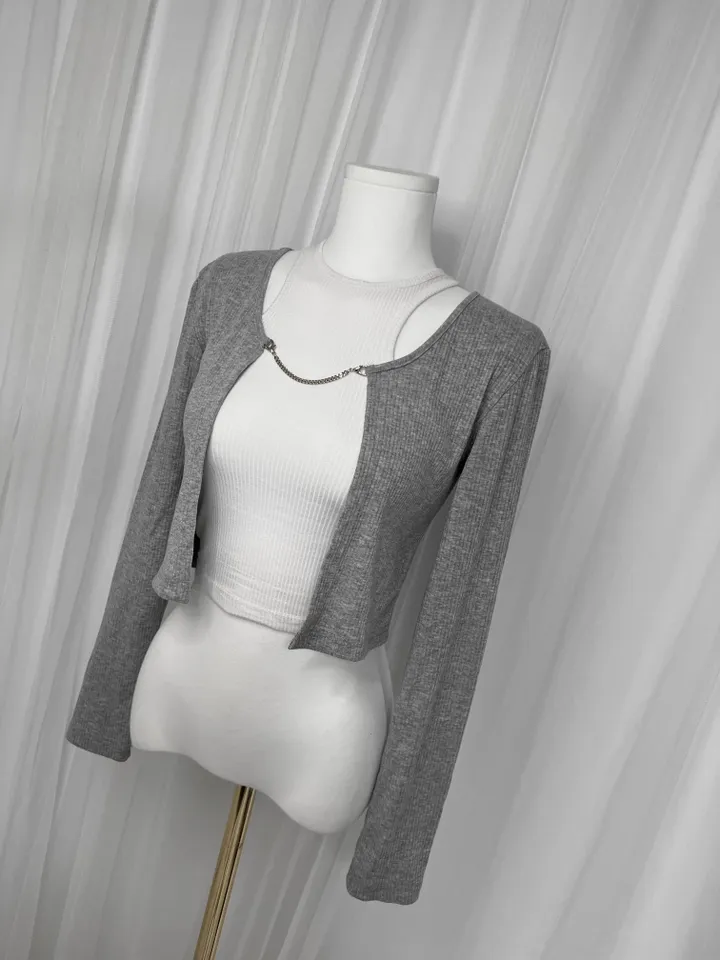 🚀당일발송🚀 chain cardigan / 유니크 체인 크롭 골지 끈 골지 볼레로 가디건 여름볼레로 여름가디건 크롭볼레로 크롭가디건 여름가디건 여름볼레로 상세 이미지 32