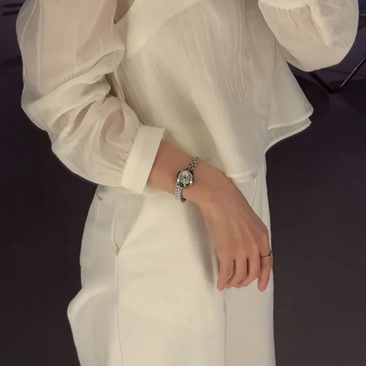[🤍심플무드/깔끔한메탈시계🤍]실버 메탈 얇은 여성손목시계 생활방수 원형프레임 테란다정품 M523메탈 여름코디아이템 상세 이미지 23