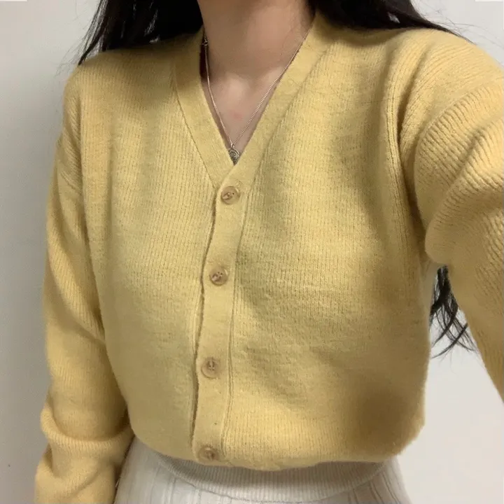 [7컬러/도톰해요!] 촘촘한 짜임의 데일리 브이넥 니트 가디건 상세 이미지 21