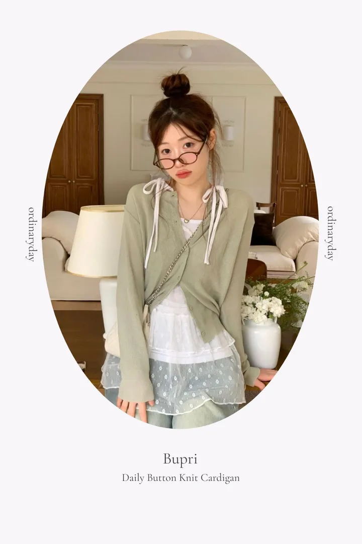 [살안타템/여름까지 쭉🤍]버프리 여리 잘록핏 데일리 버튼 니트 가디건 5color 상세 이미지 14