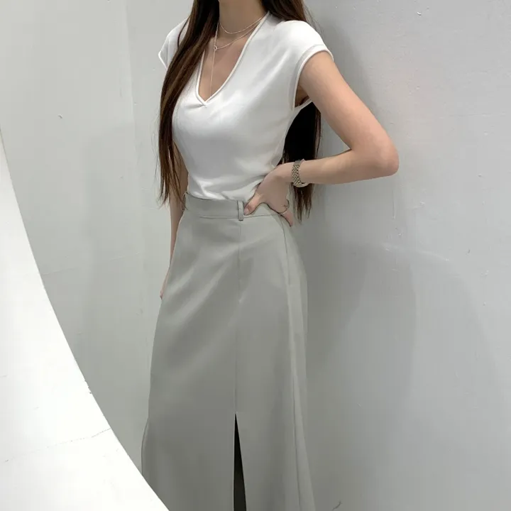 *한정수량원가 SALE* 국내 하이퀄리티 기본 수트 자켓 절개 슬릿 롱 스커트 하객룩 정장 오피스룩 투피스 세트 셋업 2color 상세 이미지 23