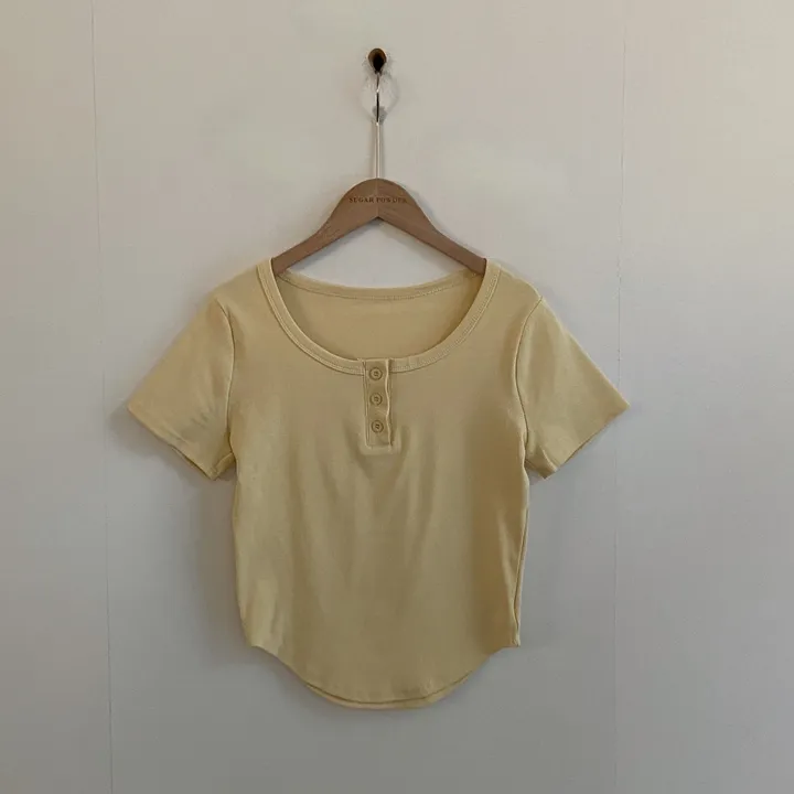 [MADE🤍/팔뚝반쪽핏!] 파스텔톤, 단추 유넥 기본 반팔티셔츠 - 5color 상세 이미지 40