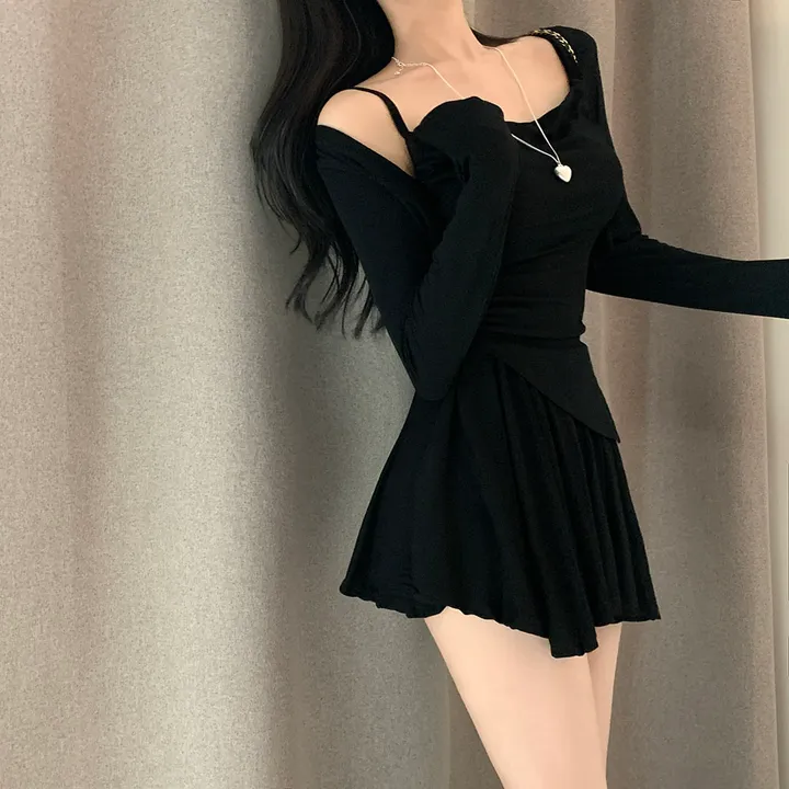 요물 3pcs💘 셔링 드레이프 나시 가디건 스커트 속바지내장 SET 상세 이미지 25