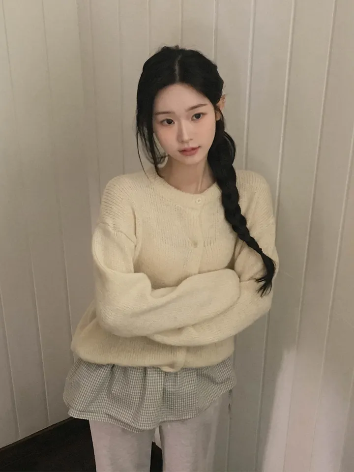 [울함유] 러버블 루즈핏 라운드넥 긴팔 가디건 4colors 상세 이미지 17