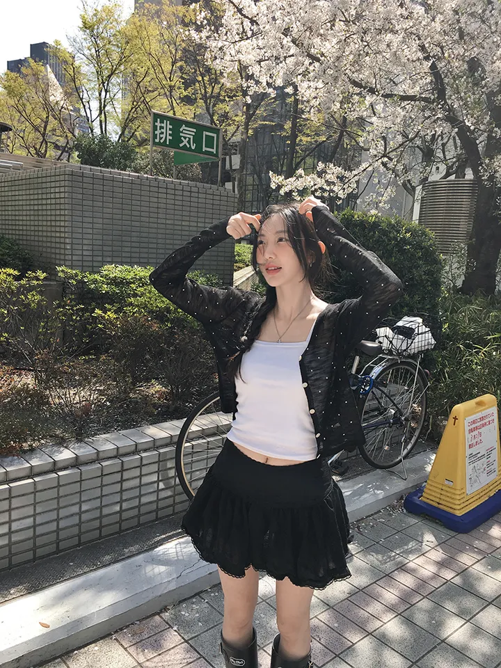 최저가![여리무드🤍시스루 도트 가디건 살안타템 여름가디건] 비비안도트시스루가디건 상세 이미지 24