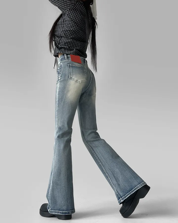 [~3XL/3기장] 뽀얀핏 스머징 텍스쳐 빈티지 워싱 쫀득 스판 부츠컷 데님 팬츠 바지 청바지 상세 이미지 29
