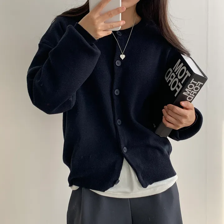 [ 데일리/무려~12컬러 ] 가을 겨울 포포 도톰 라운드 가디건 상세 이미지 61