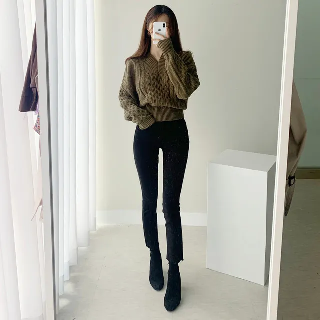 [빠른배송/1만장돌파] 스판굿 반하이 8부 일자 팬츠 면바지 화이트 블랙 베이지 상세 이미지 20