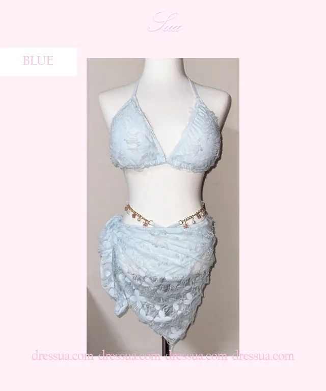 당일출고 [블링 홀터비키니/4COLOR] 고퀄* 레이스 비즈 끈 홀터넥 비키니 수영복 상세 이미지 16