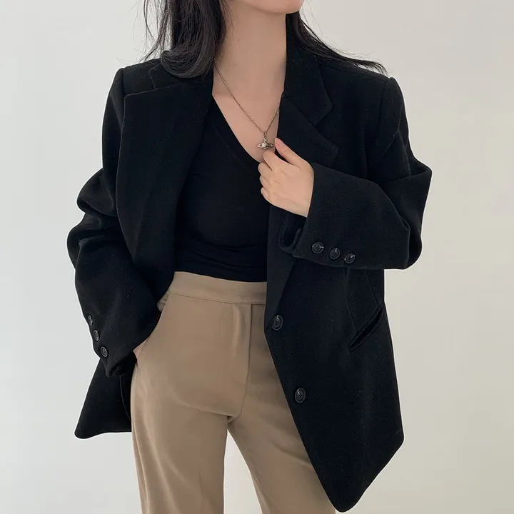 [wool100%/브랜드공정]  윈터 싱글 투버튼 카라 리얼 울 자켓 블레이저 - jk 상세 이미지 65