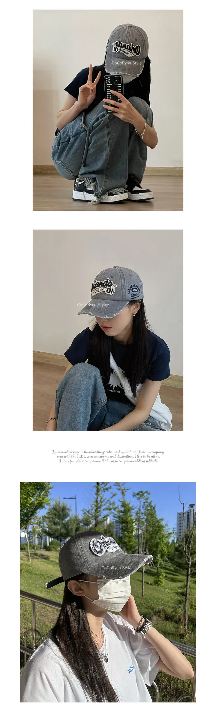 **당일출고** 올란도 빈티지 야구모자(5colors) 남녀공용 자수 모자 상세 이미지 12