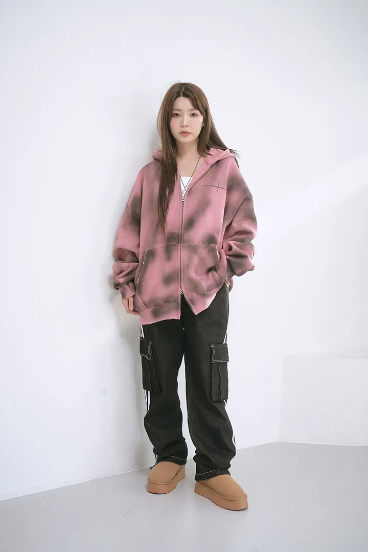 [UNISEX] 빈티지 워싱 더티 투웨이 후드집업 크롭 워싱  피그먼트 오버핏  핸드워머  커플룩 스트릿룩 빈티지룩 남여공용 유니섹스 크롭집업  빅사이즈 유니크 봄신상신상 물나염 상세 이미지 41