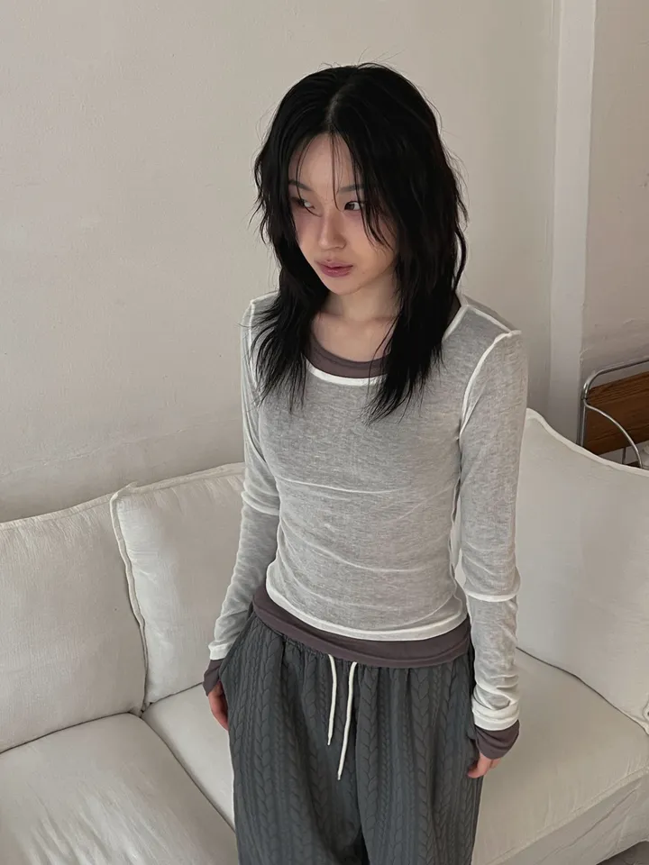 콘차 레이어드 시스루 티셔츠 상세 이미지 61