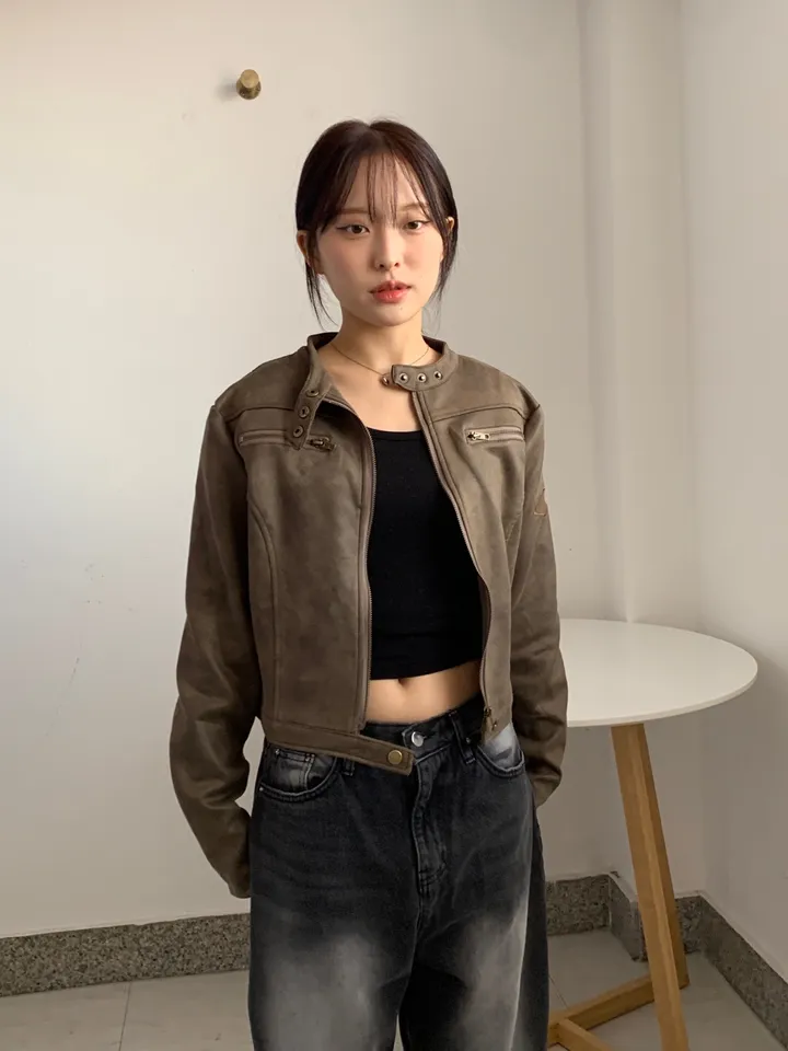 [빈티지힙🧸] 노카라 라이더 레더 가죽 자켓 상세 이미지 8