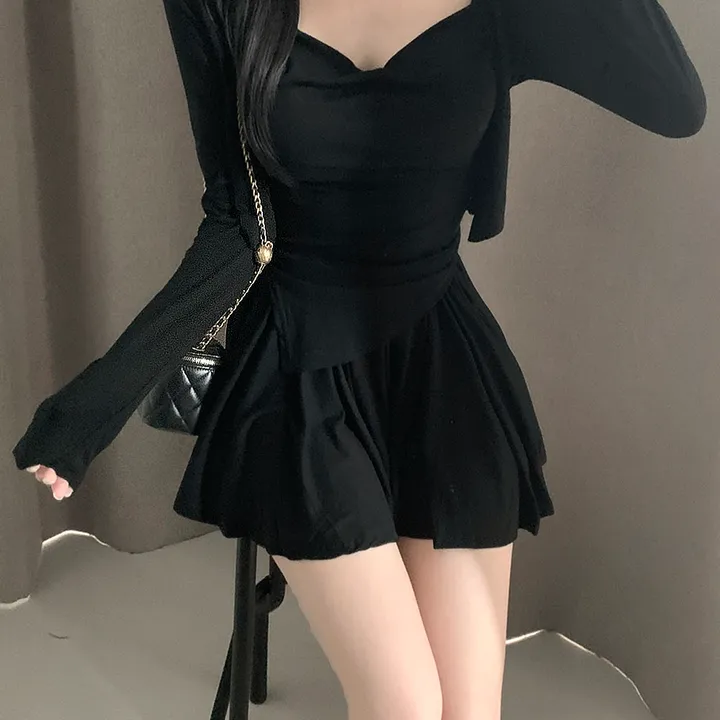 요물 3pcs💘 셔링 드레이프 나시 가디건 스커트 속바지내장 SET 상세 이미지 22