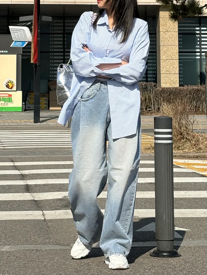 데일리 마린 핀턱 벌룬 와이드팬츠 상세 이미지 6