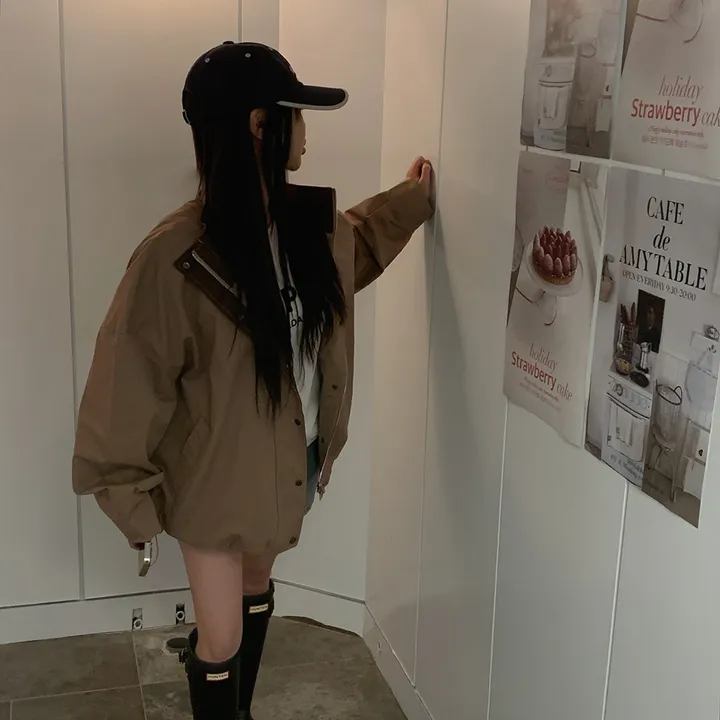 [봄야상💌] 마린 남녀공용 오버핏 배색 워크 야상 자켓 - Jk 상세 이미지 32