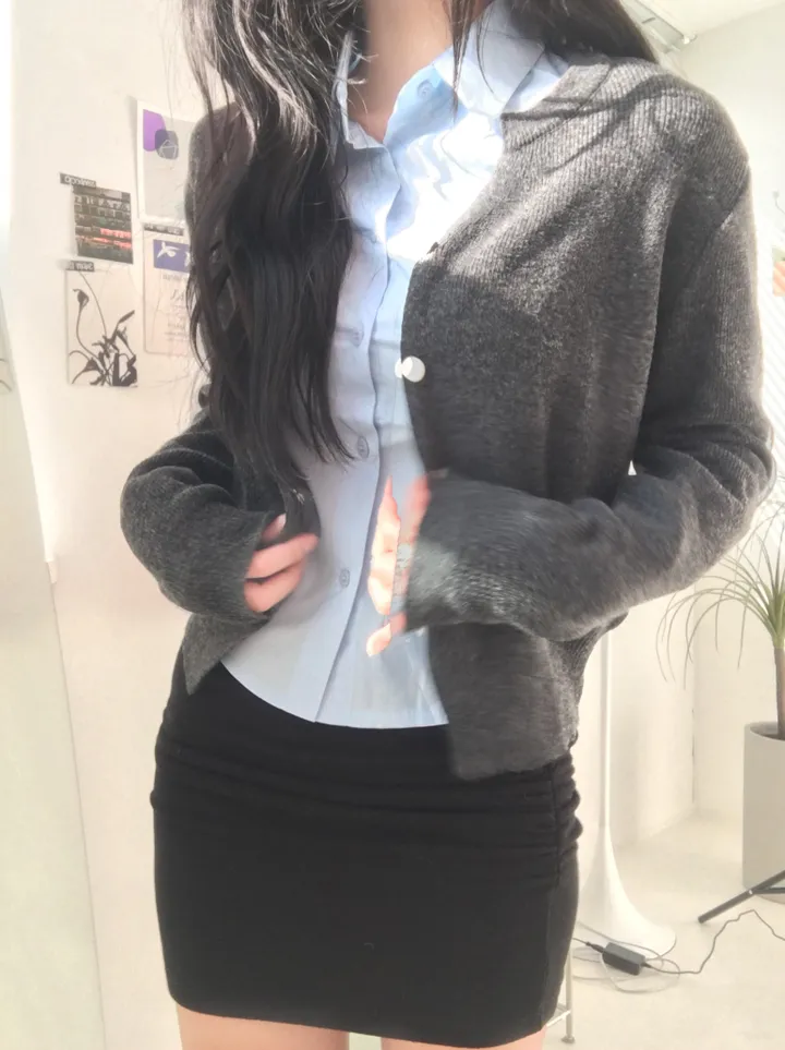 [신상/캐시미어🪡] 로제 여리핏 베이직 브이넥 니트 가디건 5colors 상세 이미지 37
