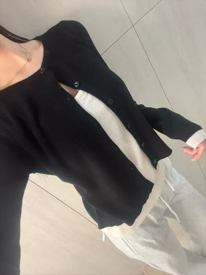 [일체형] 4color 레이어드 니트 가디건 *레이어드 가디건, 골지 가디건, 간절기, 배색가디건 상세 이미지 32