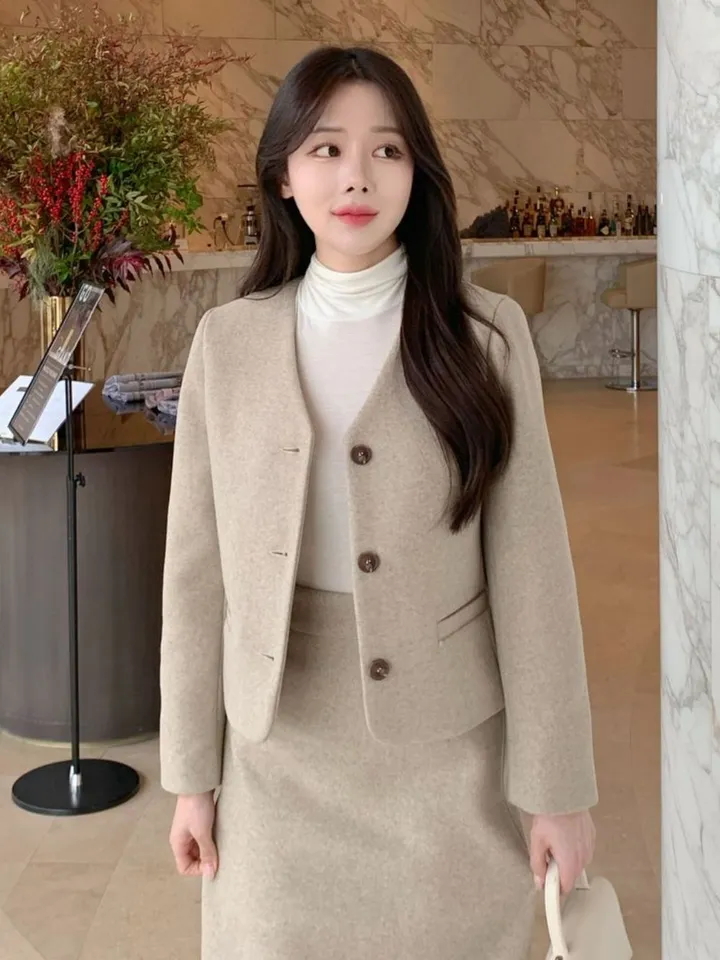 [겨울신상✨] 슈슈 노카라자켓 / 겨울자켓 가을자켓 기모자켓 울자켓 모직자켓 울코트 모직코트 숏코트 숏자켓 트위드자켓 하객룩 겨울코트 핸드메이드 코트 떡볶이코트 후드코트 레이어드 자켓 기모 코듀로이 스웨이드 무스탕 퍼자켓 하프코트 케이프코트 망토 겨울옷 상세 이미지 25