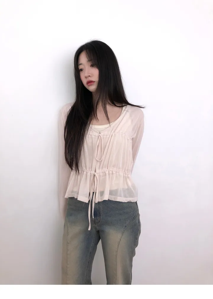 shirring cardigan (2color) / 셔링 가디건 상세 이미지 9