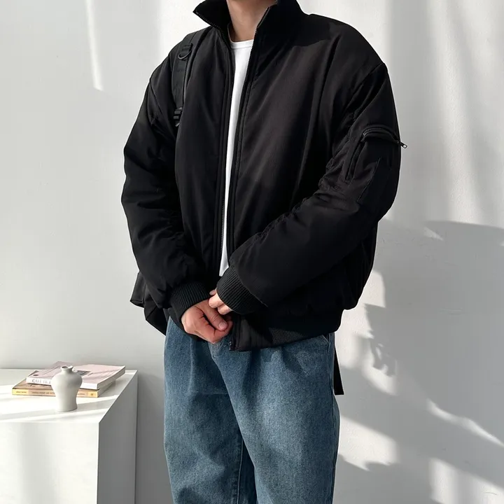 핏보장 남녀공용 숏패딩 집업 오버핏 아우터 잠바 패딩 점퍼 오버핏스탠드넥항공점퍼 상세 이미지 19