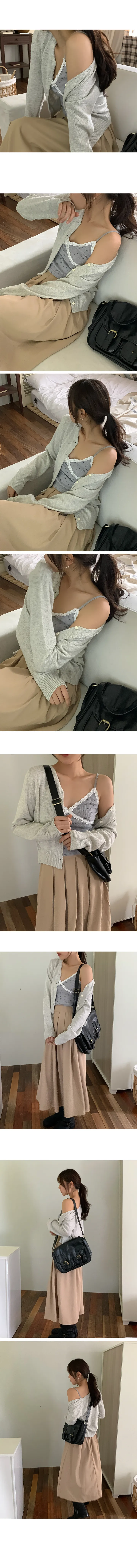 [베이지당일/인기폭주!] 츄브 소프트 여리핏 브이넥 니트 가디건 (간절기/봄/긴팔/단추/원피스/나시/티셔츠/레이어드) 상세 이미지 6