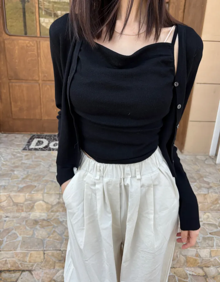 촉촉 슬림핏 루즈핏 나시가디건 set (여름필수템,여리핏) 상세 이미지 10